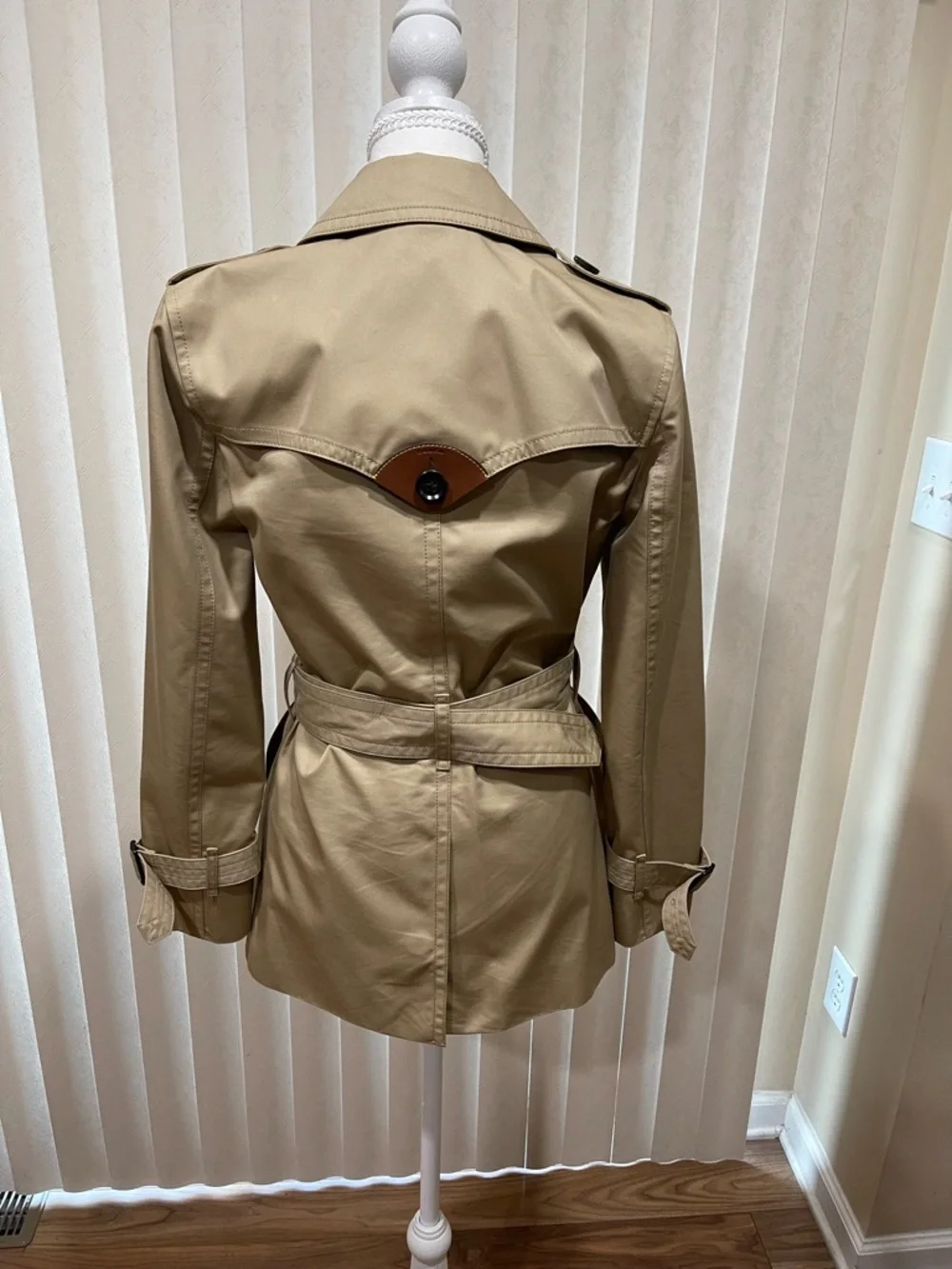 Coach Khaki Trench Coat with Signature Monogram Trim - Picture 6 of 14